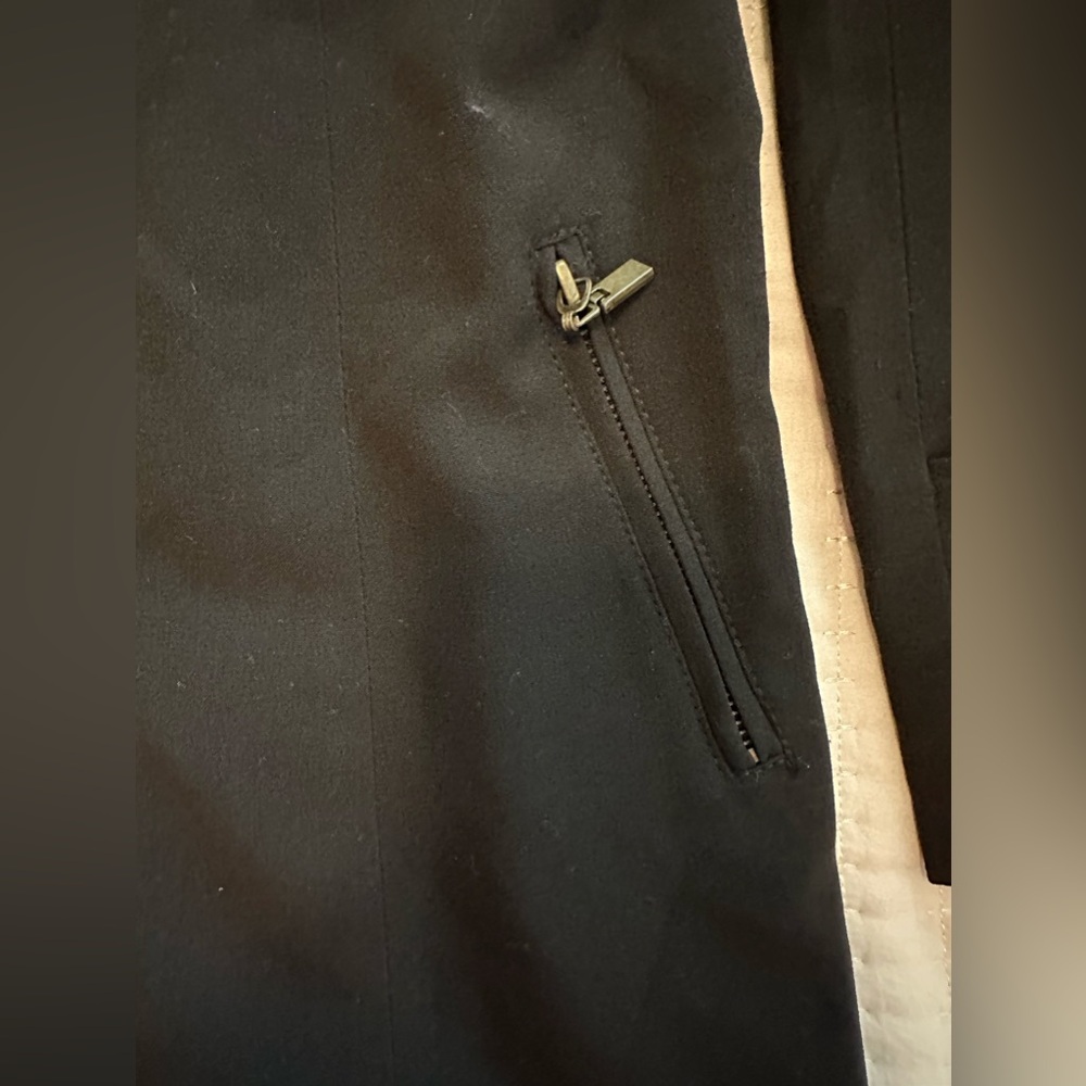 Lapis ladies black Moto short trench coat Size medium. - Picture 9 of 12